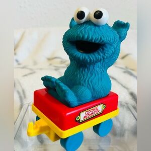 1989 Vintage Illco Toys Sesame Street Cookie Monster Plastic Bouncy Trained Car